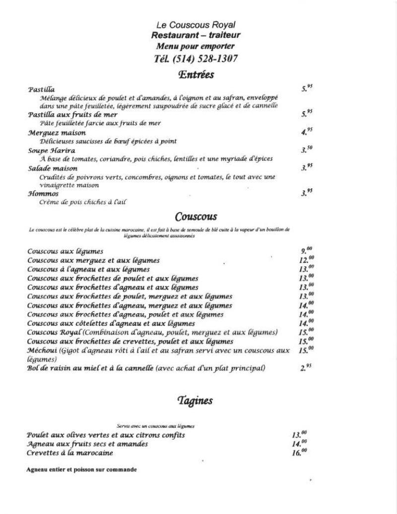 Couscous Royal - Menu (page 3)