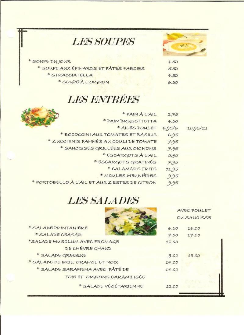 Restaurant Sarafiena - Menu (page 2)