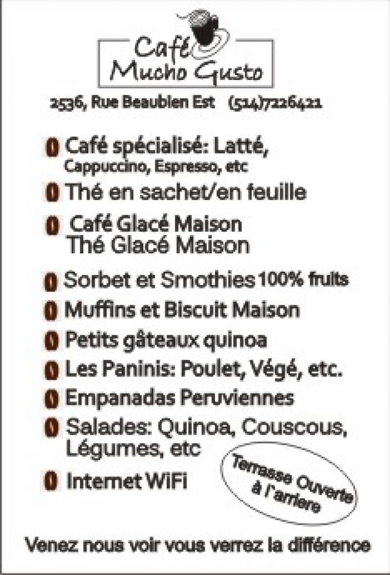 Caf Mucho Gusto - Menu (page 1)