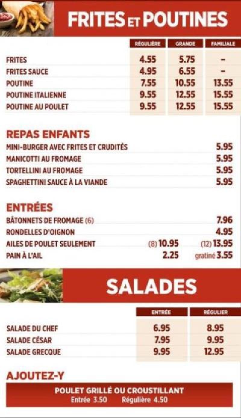 Les restaurants Pizzaland, Rotisserie Petit Poulet - Menu (page 2)