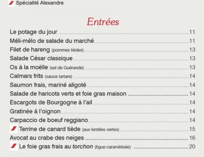 Alexandre et Fils - Menu (page 2)