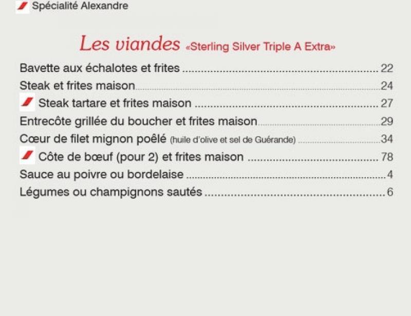 Alexandre et Fils - Menu (page 6)