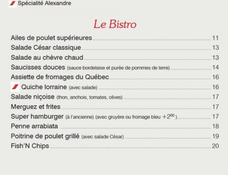 Alexandre et Fils - Menu (page 8)