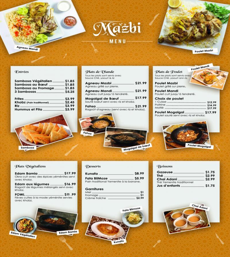 Mazbi Cuisine Orientale - Menu (page 2)