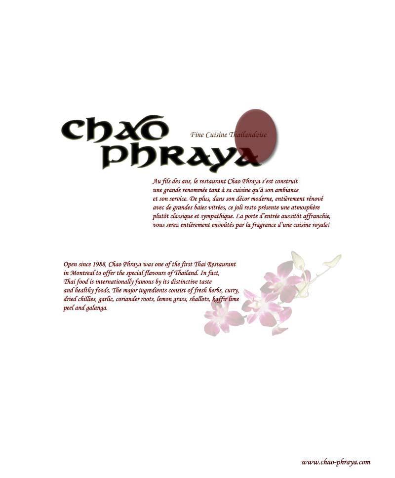 Chao Phraya - Menu (page 1)