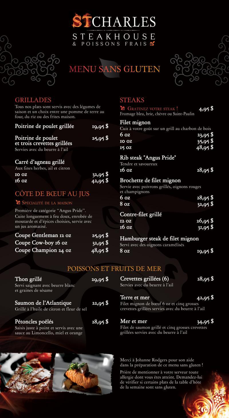 Steakhouse St-Charles - Menu (page 2)