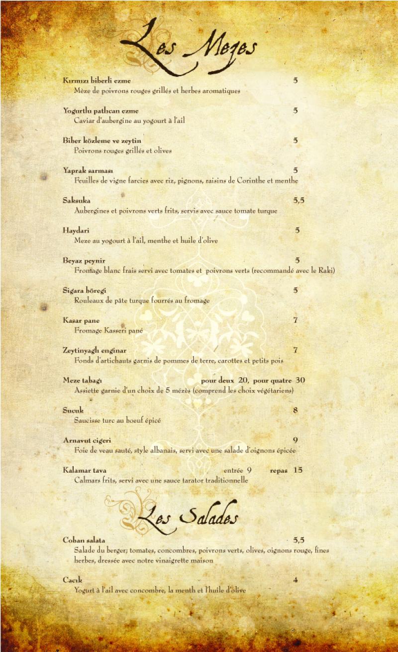 Restaurant SU - Menu (page 1)