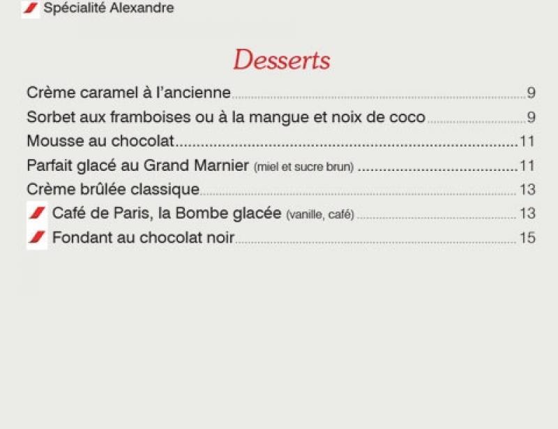 Alexandre et Fils - Menu (page 9)