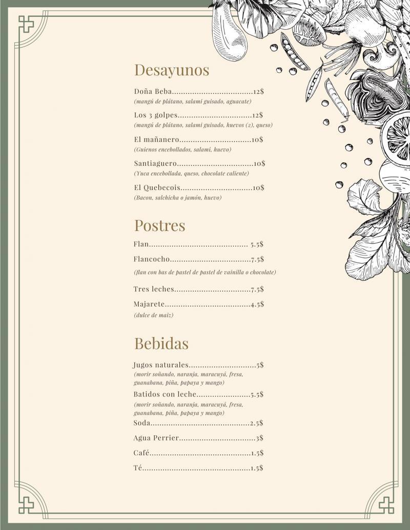 Santiago Caf Restaurant - Menu (page 3)