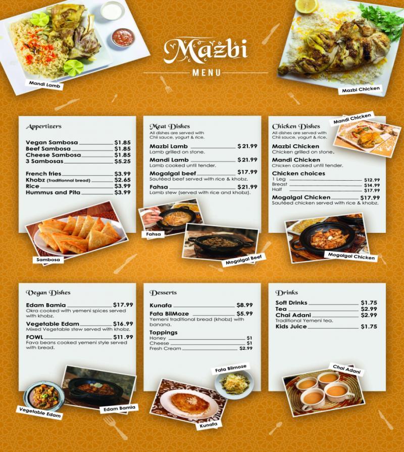 Mazbi Cuisine Orientale - Menu (page 1)