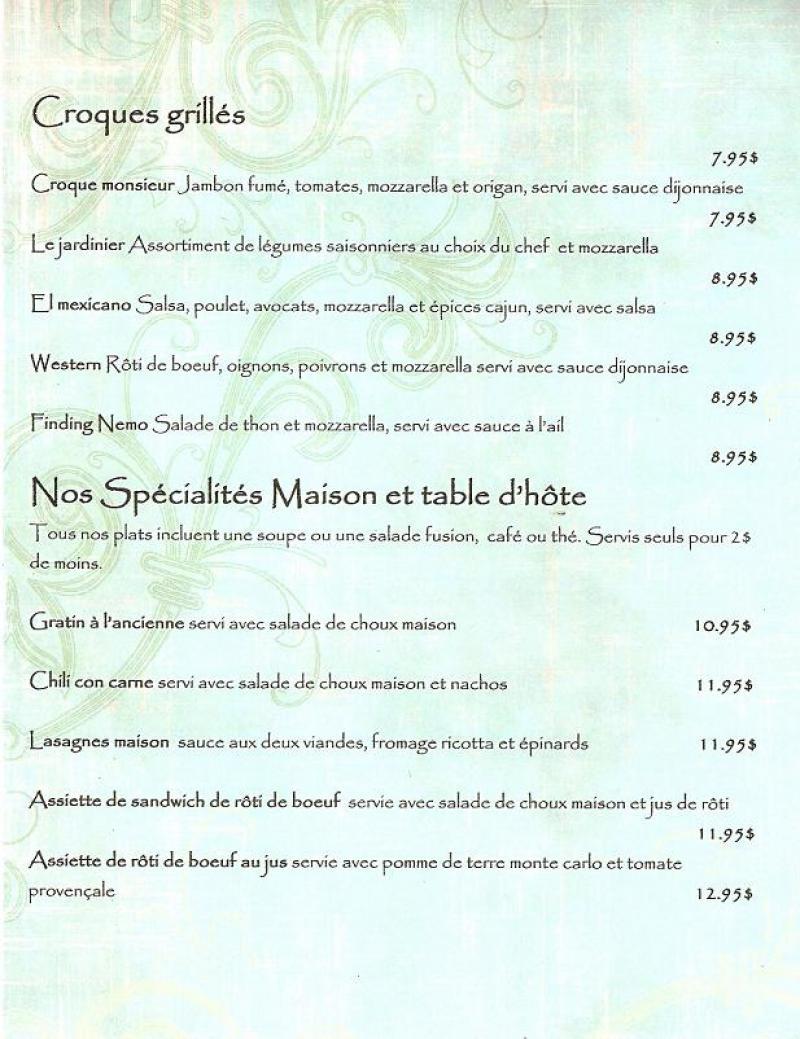 Le Petit tranger - Menu (page 3)